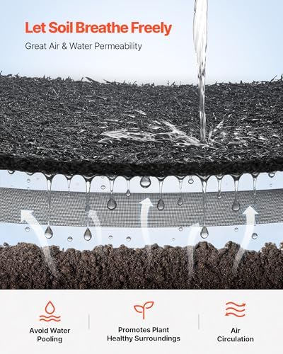 VEVOR Rubber Mulch Mat Roll, 2 Rolls 96 x 22 in Recycled Rubber Mulch Mat - Image 5
