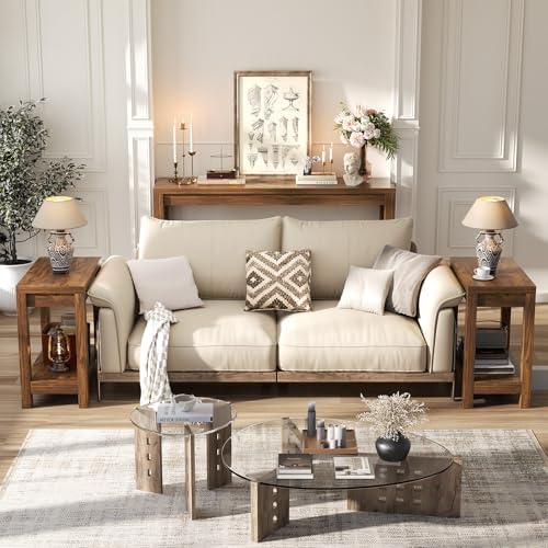 Besiost Farmhouse End Table, Slim End Table - Image 2