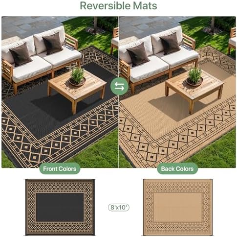 GENIMO Outdoor Rug, Waterproof Plastic Rugs - Image 5