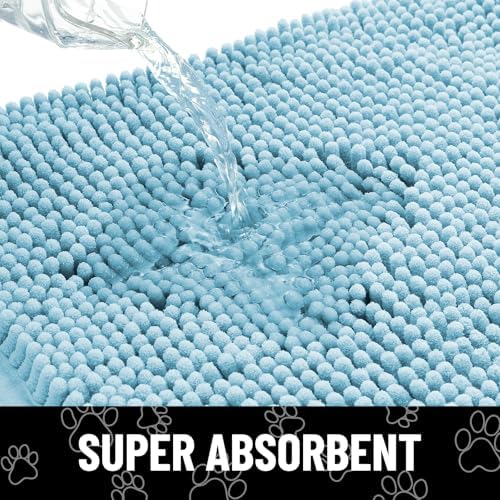Smiry Dog Door Mat for Muddy Paws, Absorbent Non Slip Dirt Trapper - Image 5