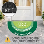 LUMI Outdoor Door Mat Traps & Hides Dirt 32x47, Outside Entrance, Half Black - Image 2