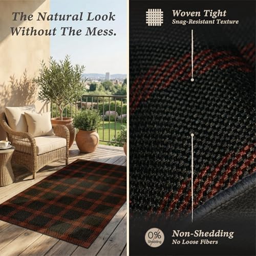 Easy Jute 2x3 Entryway Rug, Buffalo Plaid Washable Non Slip - Image 6