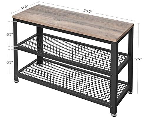 VASAGLE 3-Tier Shoe Rack, Storage Bench - Image 3