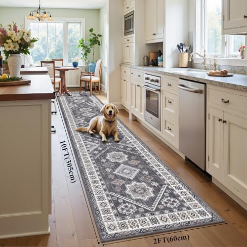 HEBE Boho Kitchen Mats for Floor 24''x120'', Non Slip Washable Runner Rug - Image 2