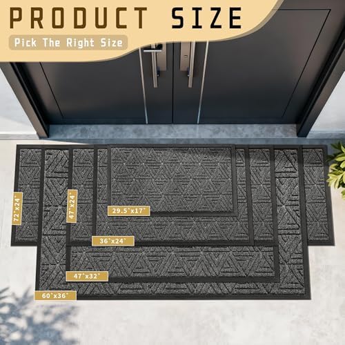 Yimobra Indoor Outdoor Mats for Front Door, Mix Grey - Image 3
