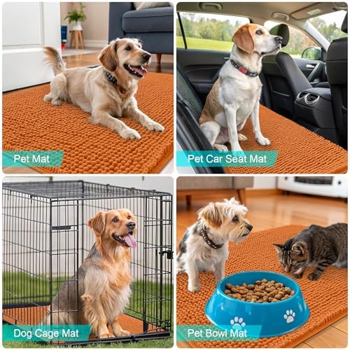 OLANLY Dog Door Mat for Muddy Paws 30x17, Super Absorbent Chenille Mud Mat - Image 7