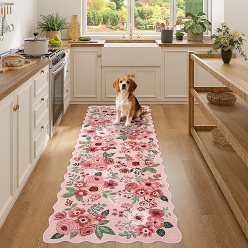 DUKINO 2x6 Runner Rug, Floral Washable Rug - Image 5