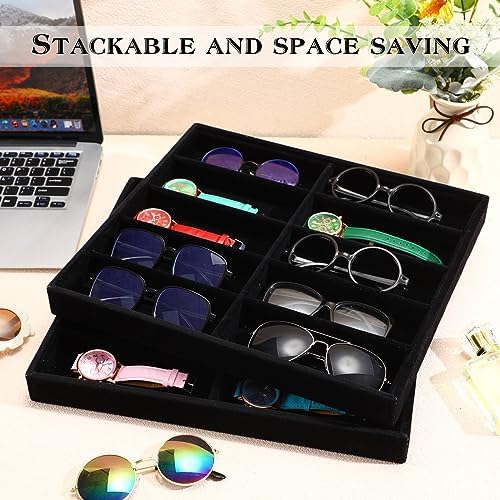 Batiyeer 2pcs Sunglasses Organizer Storage Tray Black 2 Pcs - Image 6