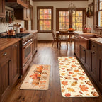Fall Kitchen Mats Set of 2, Autumn Football Non Slip Kitchen Rug - Image 2