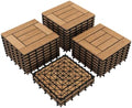 Topeakmart 27PCS Interlocking Deck Tiles 12x12 Patio Flooring, Natural Wood by Topeakmart