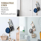 MyGift 2.5 Ft Gold Metal Tree Branch Wall Mounted Hat & Coat Rack - Image 4