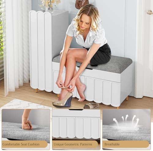 3More L-Shaped Entryway Shoe Bench - Image 4