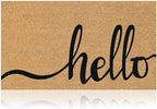 Coir Welcome Mat, Hello Classic 2, 17 x 29 in by AmaruDoorMats