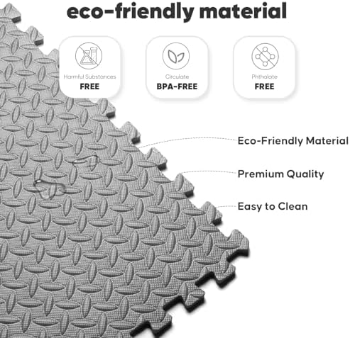 24 Pack 96 sqft Home Gym Mat, Puzzle Exercise Mat, EVA Interlocking Foam Floor - Image 4