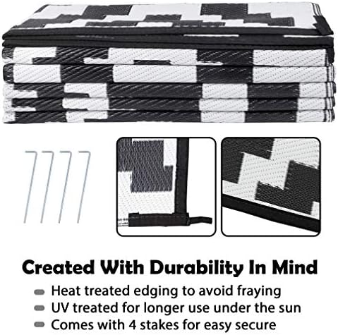 SAND MINE Waterproof Outdoor Rug 9x12 ft, Plastic Reversible Rug, Modern Area - Image 4