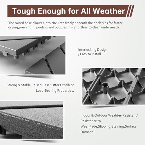 EchoDeck Interlocking Deck Tiles, 27 Pack Patio Tiles Outdoor Interlocking All - Image 4