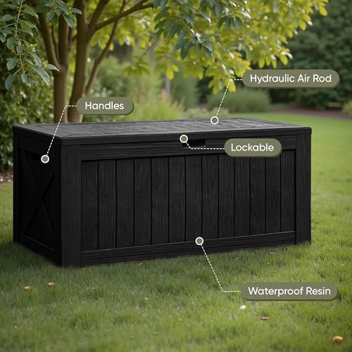 Flamaker Internal 120 Gallon Deck Box Waterproof, Large Outdoor Storage Box - Image 2