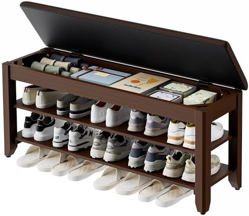 Homleke 39.4" Wide Solid Wood Shoe Rack Bench by Homleke