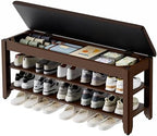 Homleke 39.4" Wide Solid Wood Shoe Rack Bench by Homleke