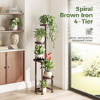 Bamworld Corner Plant Stand Indoor Outdoor Tall Metal Flower Pot Stands - Image 3