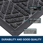 Smiry Front Door Mat Outside Entrance, Low Profile Rubber Doormat - Image 4
