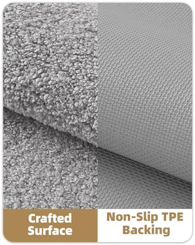 Color&Geometry Oval Grey Bathroom Rugs 36x24, Extra Soft Absorbent Microfiber - Image 6