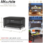 ANartcle Patio Coffee Table Cover, 600D Waterproof Heavy Duty Rectangular - Image 3