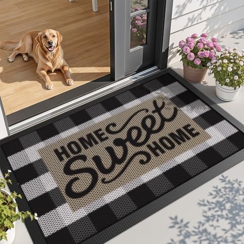 LUMI Outside Welcome Door Mat 32x47, Non-Slip Durable Rubber Easy Clean by LUMI