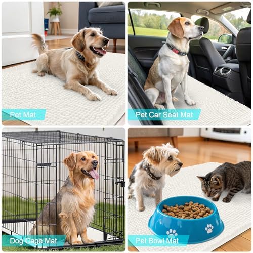 OLANLY Dog Door Mat for Muddy Paws 70x46, Super Absorbent Chenille Mud Mat - Image 7