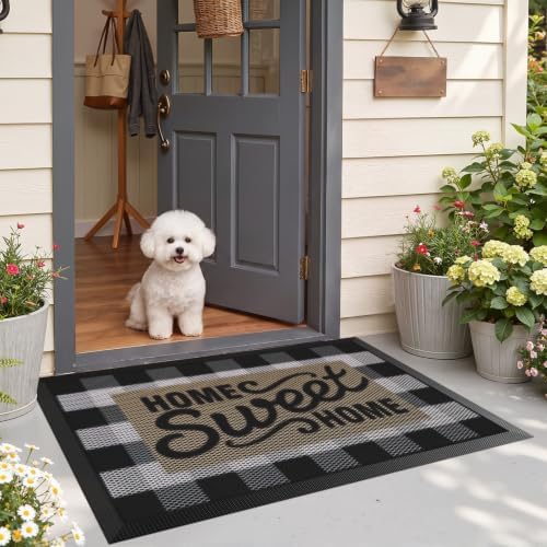 LUMI Outside Welcome Door Mat 32x47, Non-Slip Durable Rubber Easy Clean - Image 3