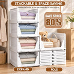 SNSLXH Closet Organizers and Storage, 5 Pack Stackable Closet Bins - Image 5