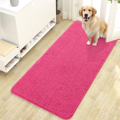 OLANLY Dog Door Mat for Muddy Paws 47x24, Super Absorbent Chenille Mud Mat by OLANLY