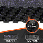 SUPERJARE 0.4'' Thick 24 Pcs 96 Sq Ft Rubber Top Exercise Equipment Mats - Image 5
