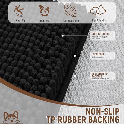Absorbent Dog Door Mat for Muddy Paws, Trap Dirt Front Door Mat Indoor Entrance - Image 4