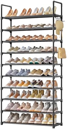 Kitsure 10 Tier Shoe Rack, Tall Shoe Organizer, 32.2" Wide by Kitsure