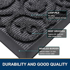Smiry Front Door Mat Outside Entrance, Low Profile Rubber Doormat - Image 4