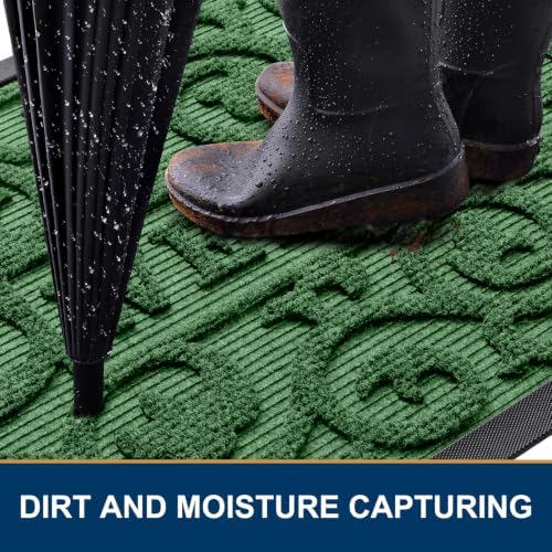 Smiry Front Door Mat Outside Entrance, Low Profile Rubber Doormat - Image 3