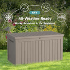 230 Gallon Waterproof Outdoor Storage Box, UV Resistant Resin Deck Box - Image 4