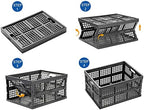 Eslite 34L Large Plastic Folding Storage Crates, Collapsible Crates - Image 3