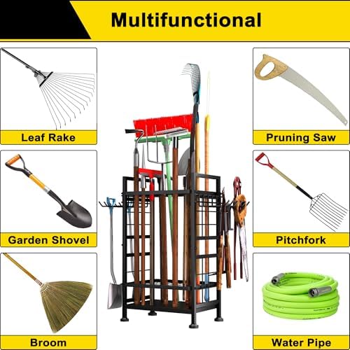 3 Tier Garden Tool Organizer, Garage Storage and Organization, Metal Yard Tools - Image 6