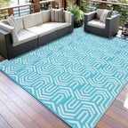 9x12 Outdoor Rug Waterproof Foldable Plastic Straw Carpet - Image 2