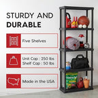 IRIS USA Plastic Storage Shelves |Made in USA| 64"H x 24"W x 12"D - Image 3
