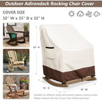 Outdoor Adirondack Rocking Chair Cover, Heavy Duty 600D Waterproof Patio - Image 3