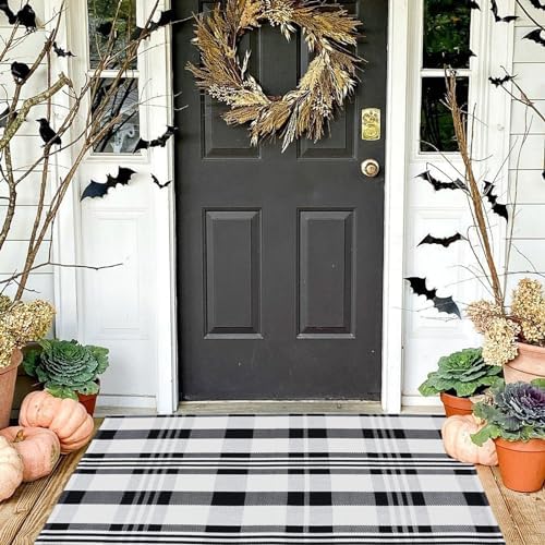 Fall Décor Plaid Rug, Layering Rug - Image 2