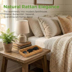 Small Rattan Serving Tray, Natural Wicker Decorative Tray - Image 5