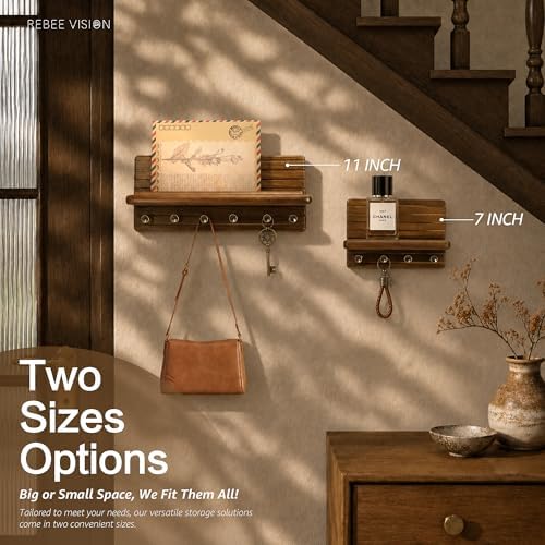 Rebee Vision Acacia Wood Key Holder Wall Mount - Image 5