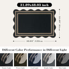 Easy Jute Black Front Door Mat, 2.6x4 Washable Entryway Rug Non Slip Small - Image 2