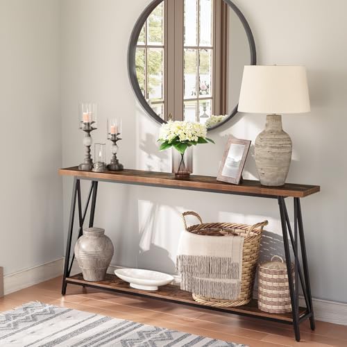 MAHANCRIS Console Table for Entryway, 2-Tier Extra Long Sofa Table Behind Couch - Image 2