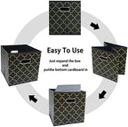 Black Foldable Storage Cubes Bins, Fabric Storage Box Cubes Organizer Baskets - Image 6