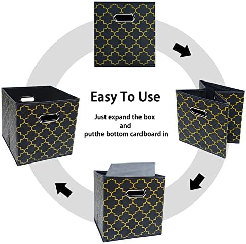 Black Foldable Storage Cubes Bins, Fabric Storage Box Cubes Organizer Baskets - Image 6